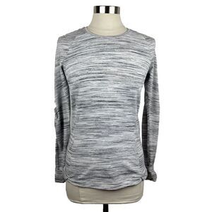 Lululemon Runderful Long Sleeve 8 Womens Space Dye Camo White Silver Spoon